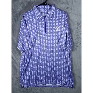 Rusty Putter Golf Men's Cambria Golf Zip Up Polo Shirt Purple Blue Size Large
